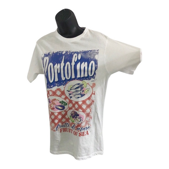 Sardine Portofino Frutti di mare graphic print white tshirt size small brand new - Picture 5 of 11